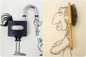 13 Karya Gambar Kreatif Menggunakan Benda Sehari-hari ini Bikin Kita Takjub