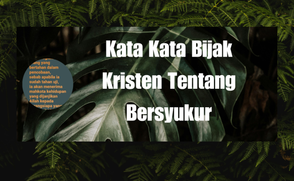 Kata Kata Bijak Kristen Tentang Bersyukur