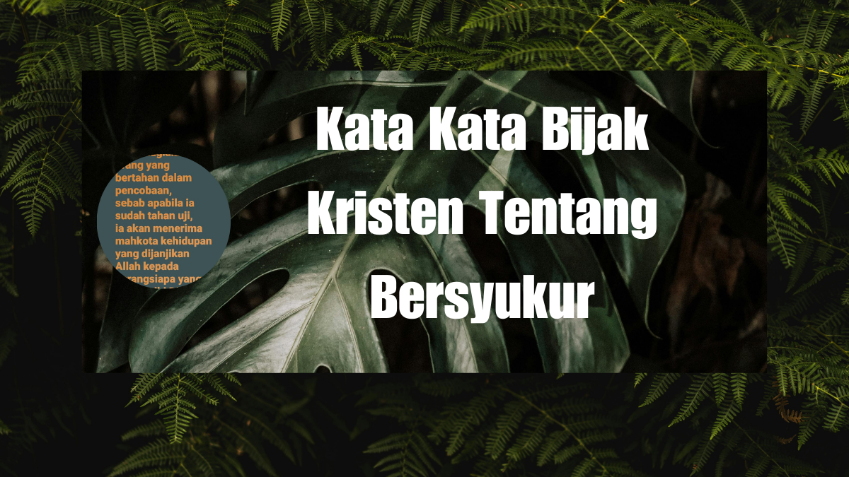 Kata Kata Bijak Kristen Tentang Bersyukur