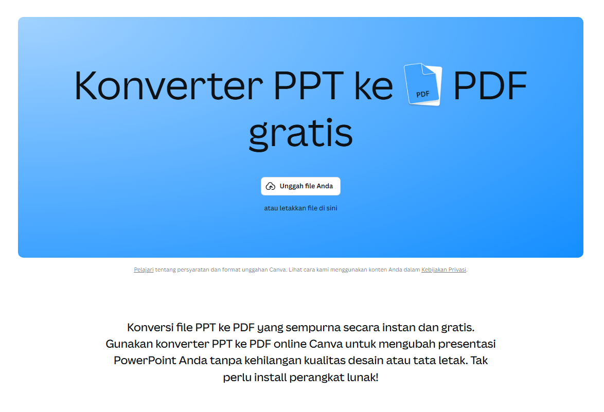 Konversi PPT ke PDF